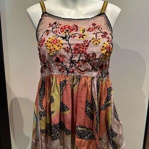 Bhanuni by Jyoti Anthropologie Molly Babydoll Blouse embroidered embellished.